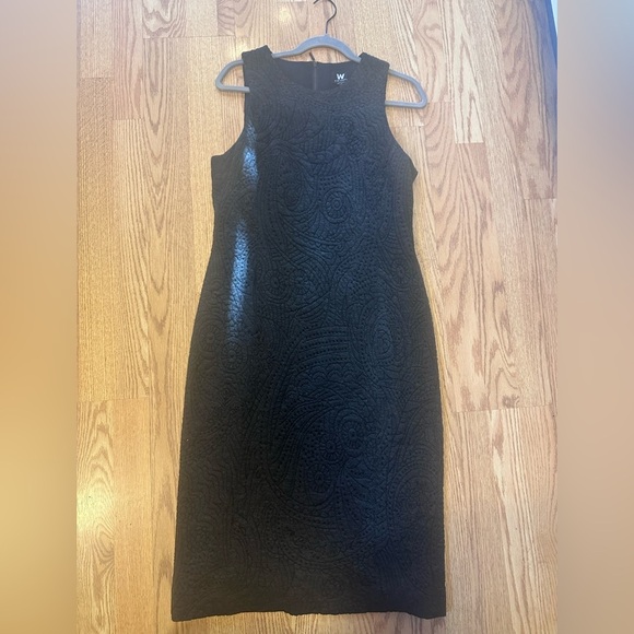 Mid Length Tank Dress Embroidery Black Size 12 - Picture 1 of 9